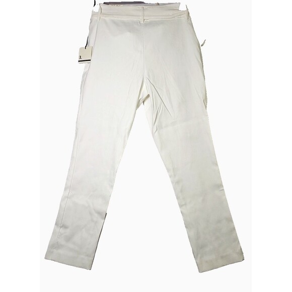 Jules Leopold Straight Leg Slacks pull On Ankle Length White Medium NWT - Picture 3 of 8